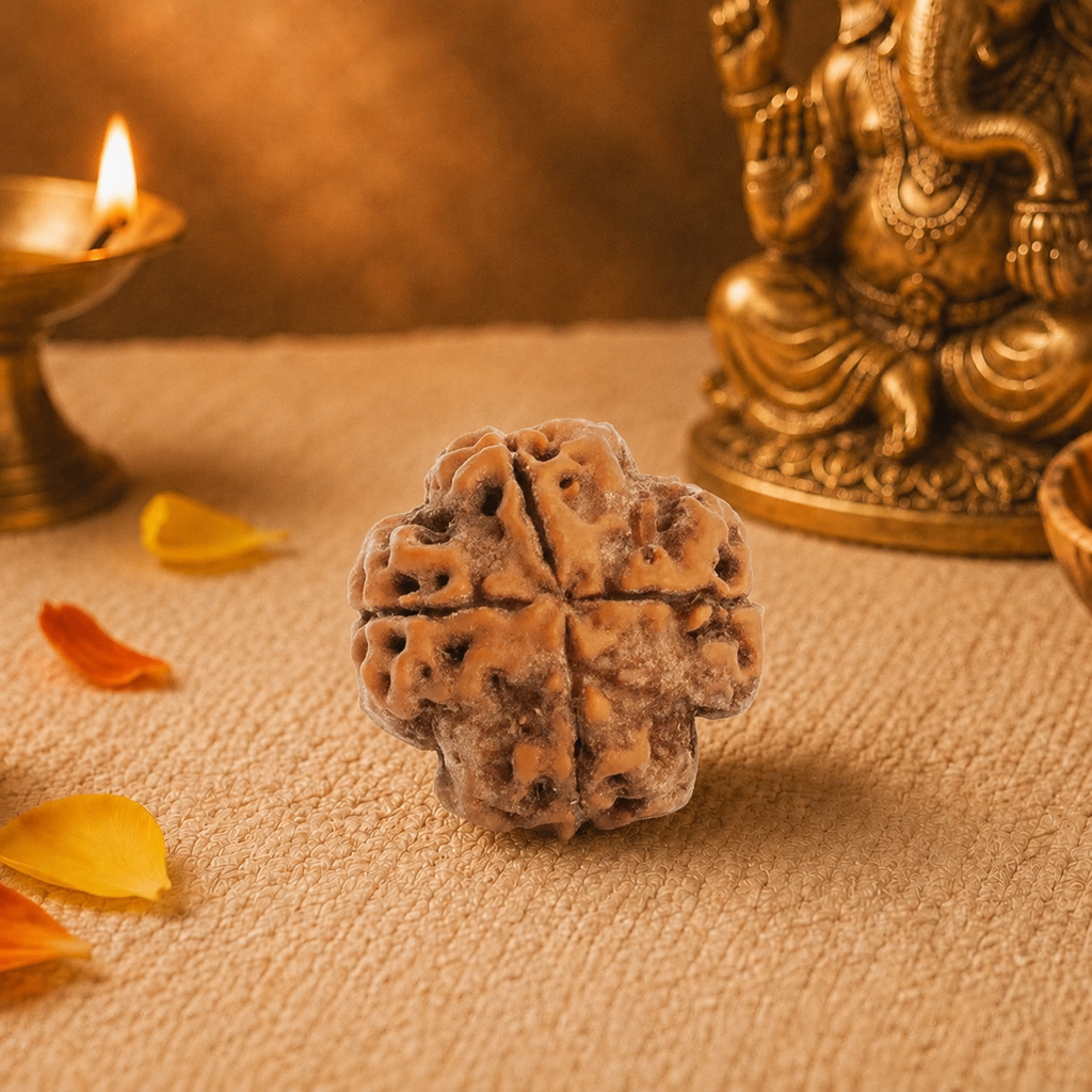 4 Mukhi Rudraksha - The Chatur-Veda Shield