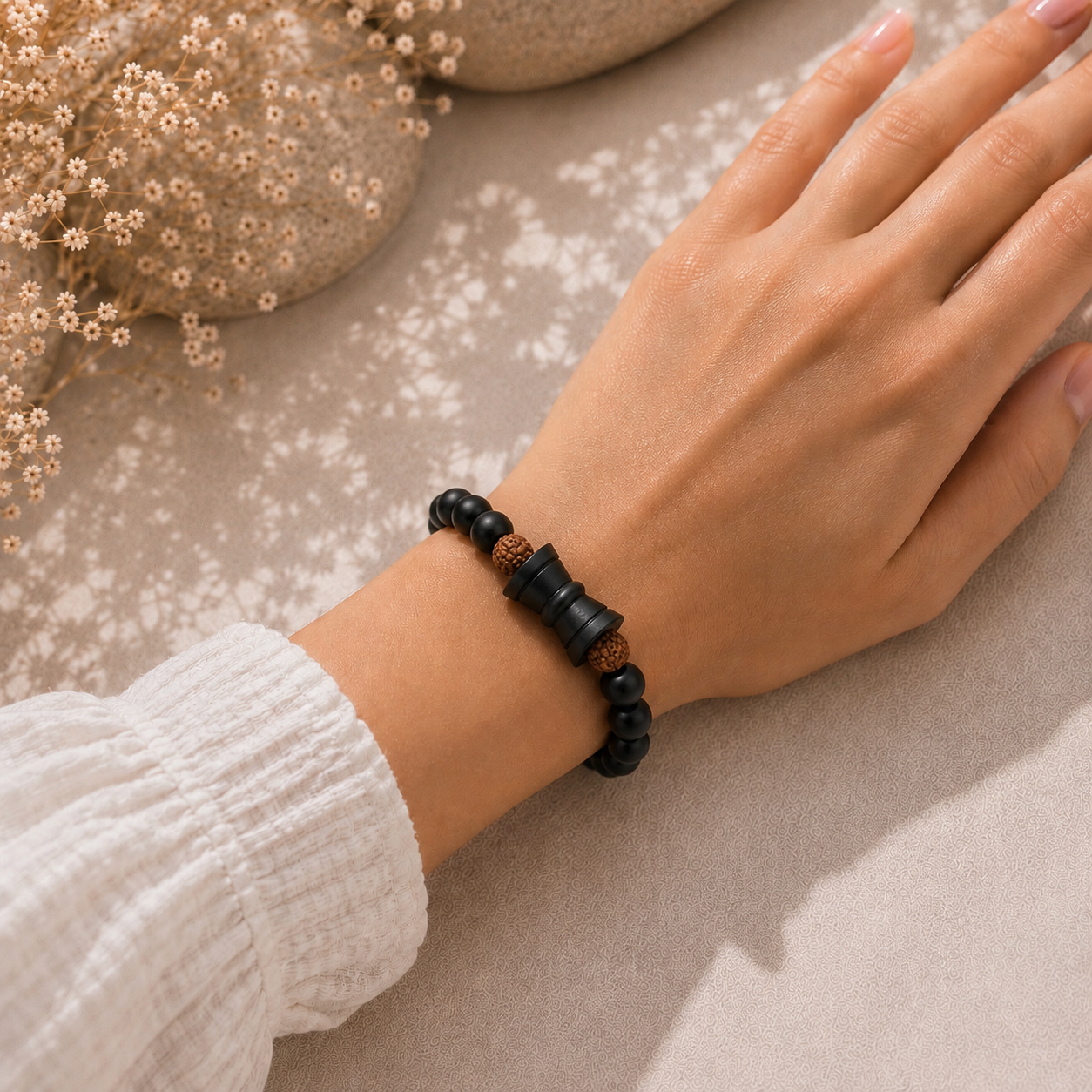 Rudraksha Karungali - The Trishul-Core Bracelet